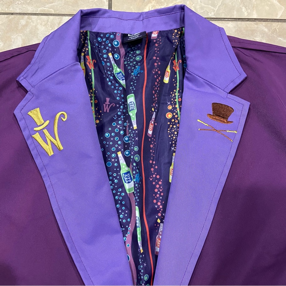 Men’s Willy Wonka Purple Blazer with Lavender Accents Size Xl - Picture 2 of 7